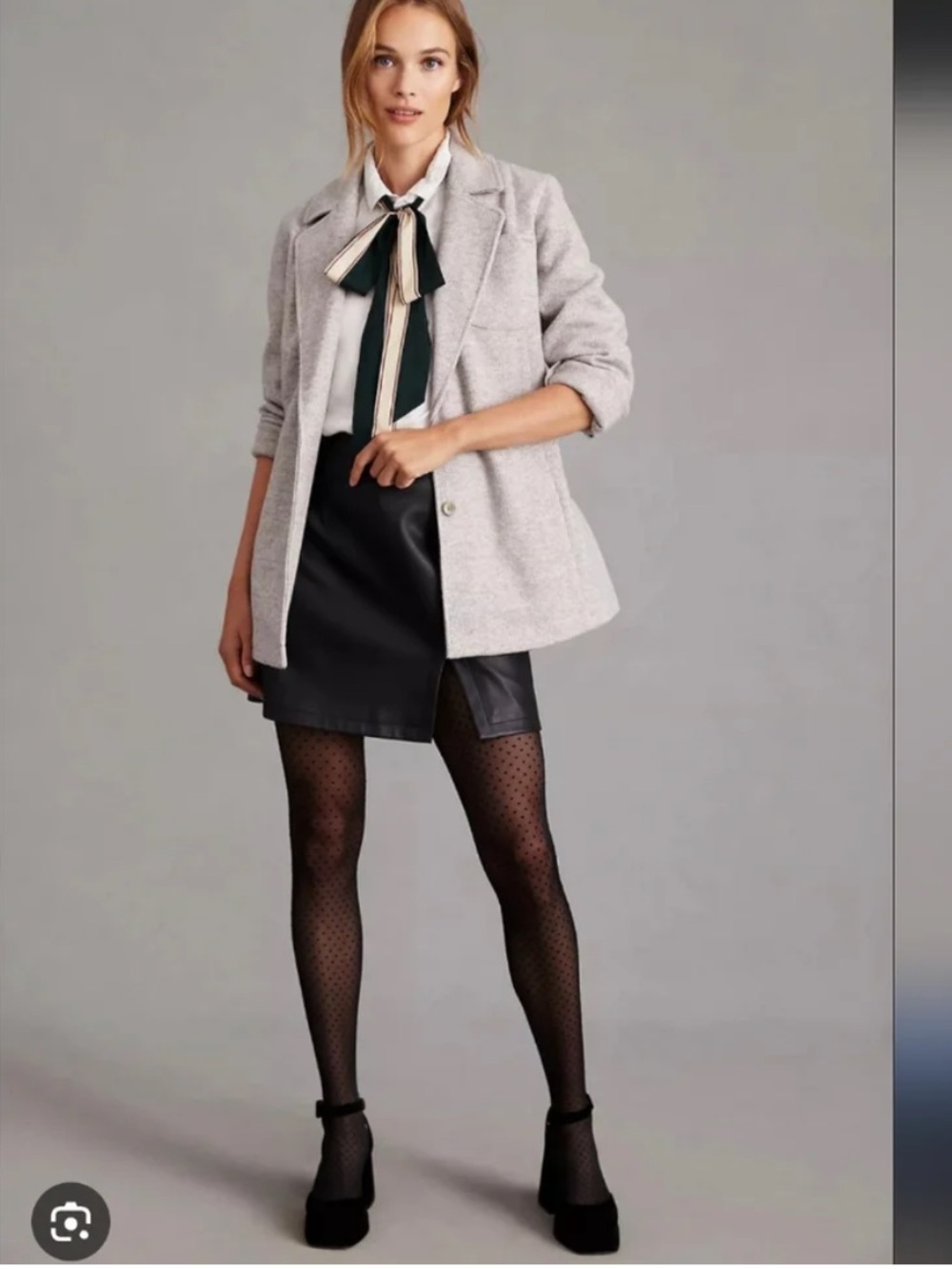 Pilcro Light Gray Knit Blazer Jacket - Picture 3 of 8